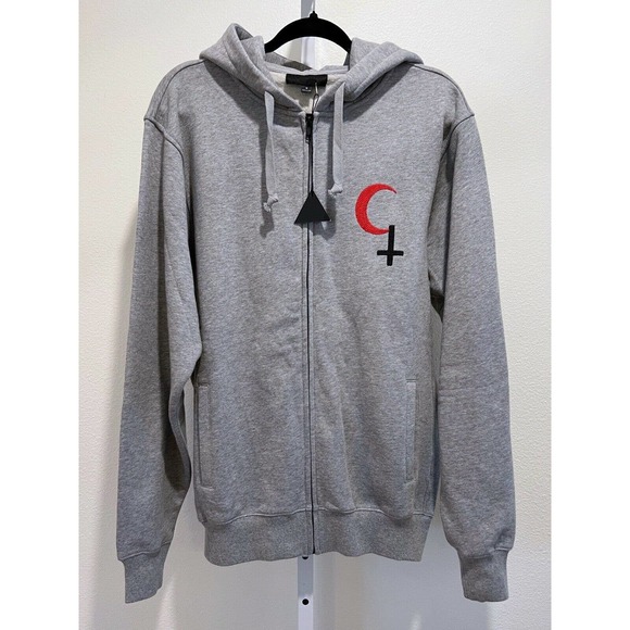 Black Scale Religious Holiday Zip Hoodie Heather Grey Men’s Size Medium NEW - Picture 2 of 3